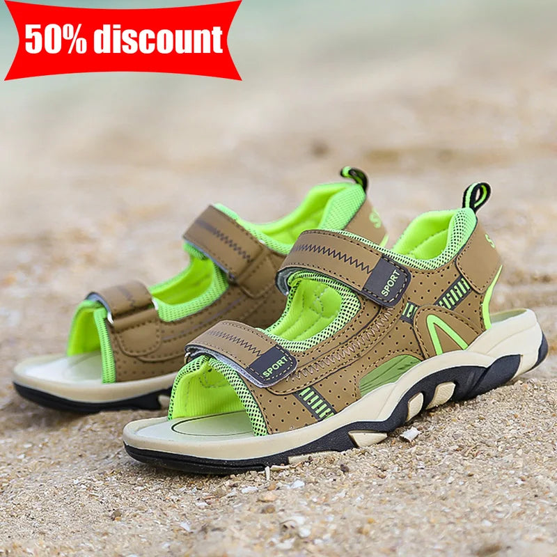 Children Sandals Summer Breathable Non Slip Soft Sole Casual Beach Shoes Boys Daily Fast Drying Comfort Walking Sports Sandals