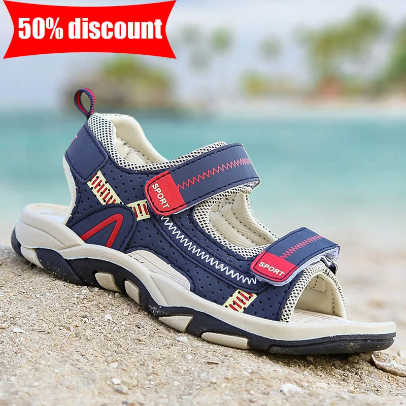 Children Sandals Summer Breathable Non Slip Soft Sole Casual Beach Shoes Boys Daily Fast Drying Comfort Walking Sports Sandals