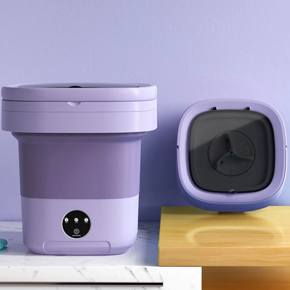 10L Portable Foldable Washing Machine with Spin Dryer For Socks Underwear Panties Small Washer Household Mini Washing Machine