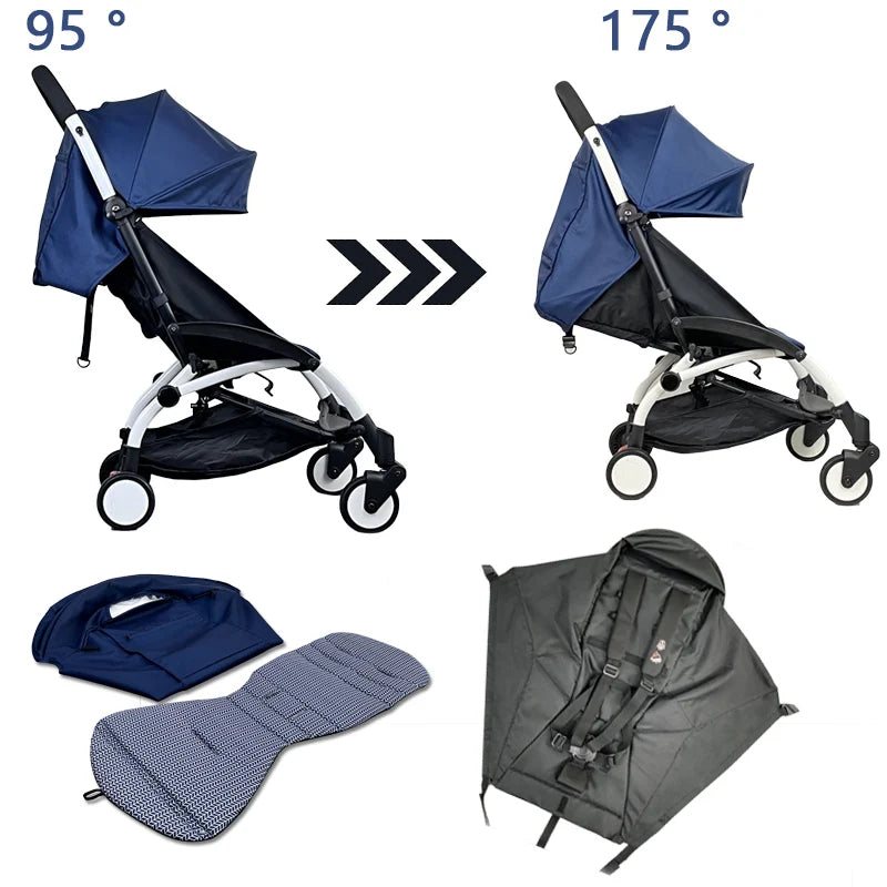 3pcs/set 175 Stroller Accessories Canopy Cover Seat Cushion Compatible With Babyzen YOYO  Cover Seat Mattress With Zipper Pocket
