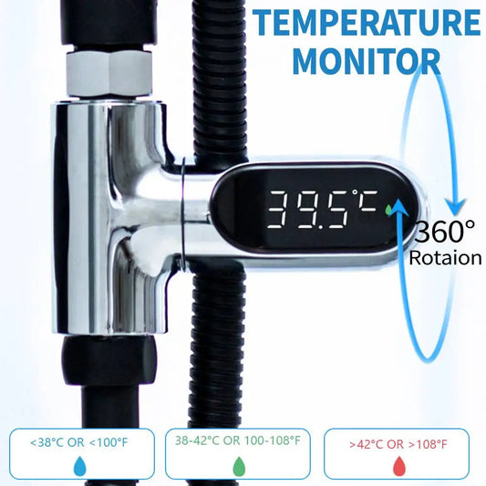 Baby Bath Water Temperature Monitor 360 Degree Rotate Electronic Water Thermometer Water Temperature Meter for Bathroom Shower