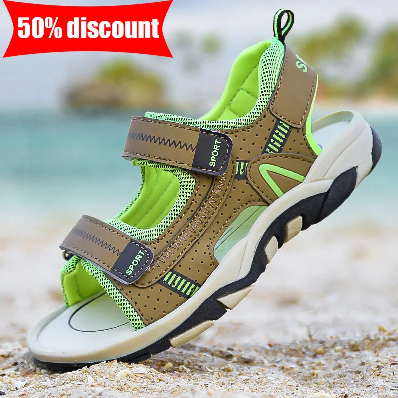 Children Sandals Summer Breathable Non Slip Soft Sole Casual Beach Shoes Boys Daily Fast Drying Comfort Walking Sports Sandals